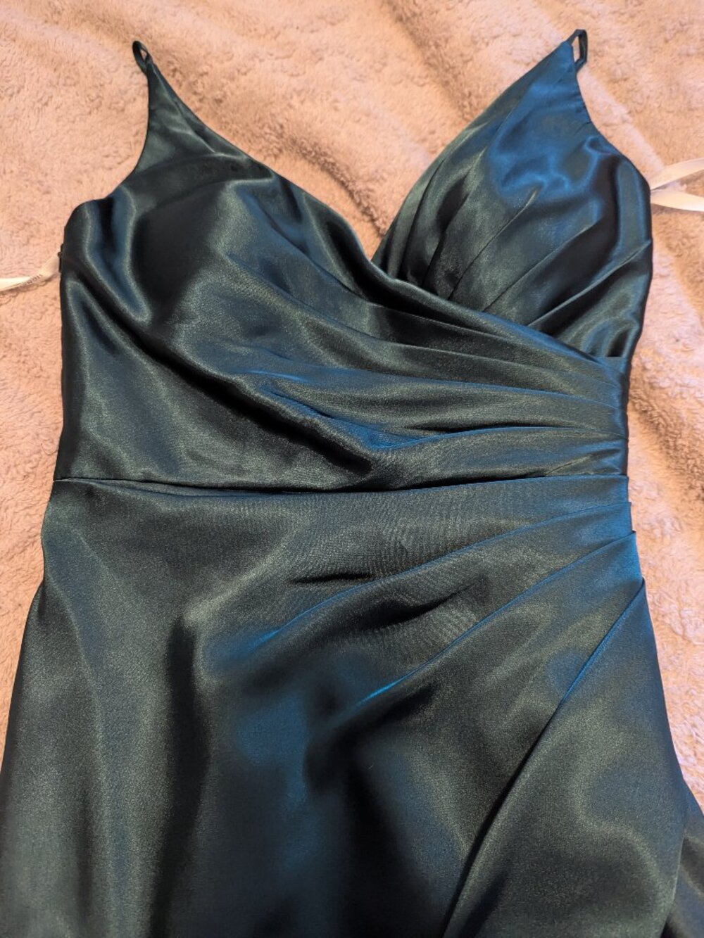 Elegant Green Satin Dress